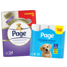 Page kussenzacht of compleet schoon toiletpapier